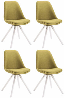 Set van 4 stoelen Teulouso Stof Rond wit, Groen