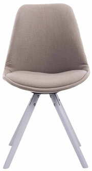 4-delige set stoelen Teulouso Stof Rond wit, Taupe