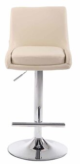2-delige set barkruk Cleb kunstleer chroom, Creme
