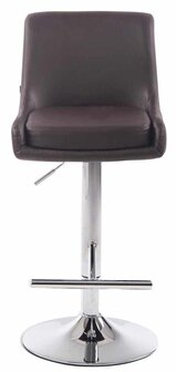2-delige set barkruk Cleb kunstleer chroom, Bruin