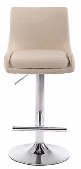 2-delige set barkruk Cleb Stof chroom, Creme