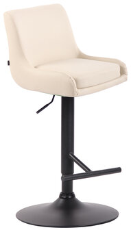 Barstoel Cleb Kunstleder zwart, Creme