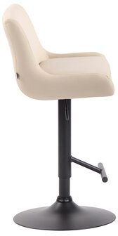 Barstoel Cleb Kunstleder zwart, Creme
