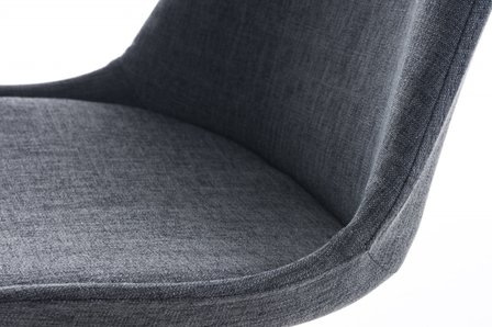 Eetkamerstoel Kira Stof Donkergrijs Square Wit