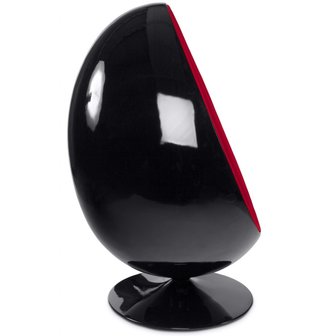 Fauteuil Valerie (Egg Chair / Ei Stoel) Zwart/Rood
