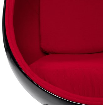 Fauteuil Valerie (Egg Chair / Ei Stoel) Zwart/Rood