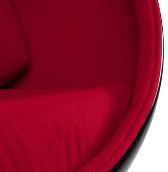 Fauteuil Valerie (Egg Chair / Ei Stoel) Zwart/Rood