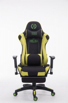 Gaming Stoel Lorenzo Groen Stof met Voetsteun