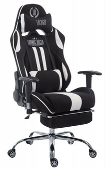 Gaming Stoel Rico Wit Stof met Voetsteun