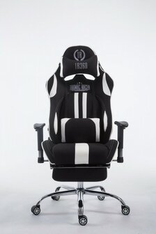 Gaming Stoel Rico Wit Stof met Voetsteun