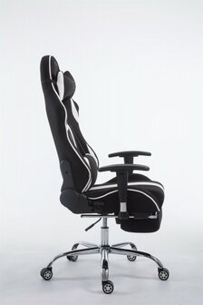 Gaming Stoel Rico Wit Stof met Voetsteun