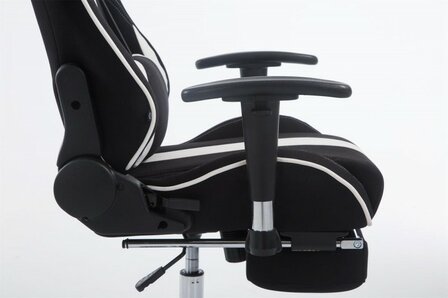Gaming Stoel Rico Wit Stof met Voetsteun
