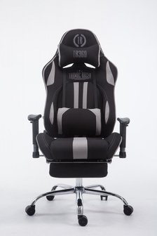Gaming Stoel Rico Grijs Stof met Voetsteun