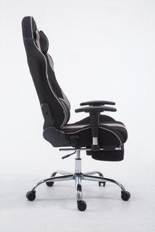 Gaming Stoel Rico Grijs Stof met Voetsteun