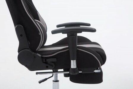 Gaming Stoel Rico Grijs Stof met Voetsteun
