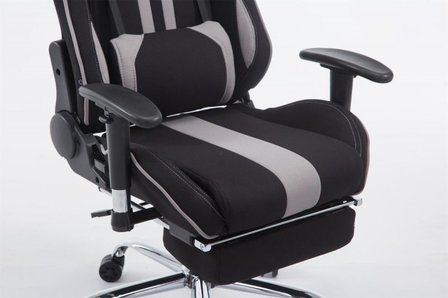 Gaming Stoel Rico Grijs Stof met Voetsteun