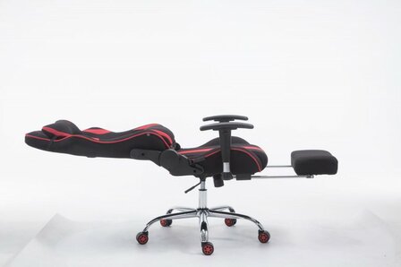 Gaming Stoel Rico Rood Stof met Voetsteun