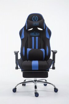 Gaming Stoel Rico Blauw Stof met Voetsteun