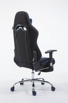 Gaming Stoel Rico Blauw Stof met Voetsteun