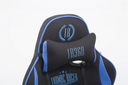 Gaming Stoel Rico Blauw Stof met Voetsteun