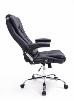 Bureaustoel Avery Zwart-Leer-Comfortabel zitten