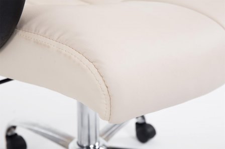 Bureaustoel Hidaya Leer Creme - Brede zitting - Zware belastbaarheid
