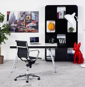 Bureaustoel Dallas Zwart-Design-Leer