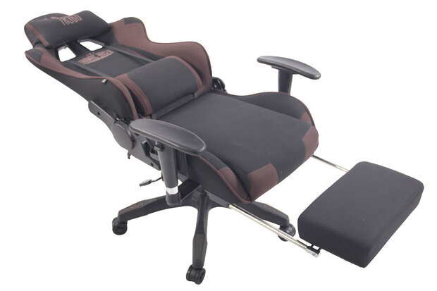Gaming Stoel Lorenzo XFM Bruin Stof met Voetsteun en Massagefunctie