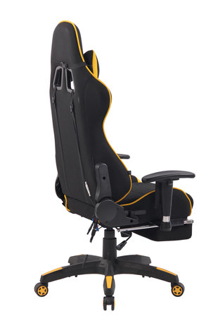 Gaming Stoel Lorenzo XFM Geel Stof met Voetsteun en Massagefunctie