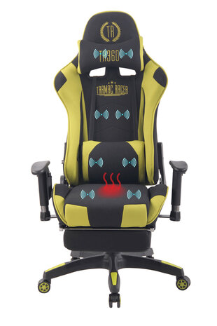 Gaming Stoel Lorenzo XFM Groen Stof met Voetsteun en Massagefunctie