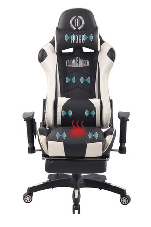 Gaming Stoel Lorenzo XFM Wit met Voetsteun en Massagefunctie