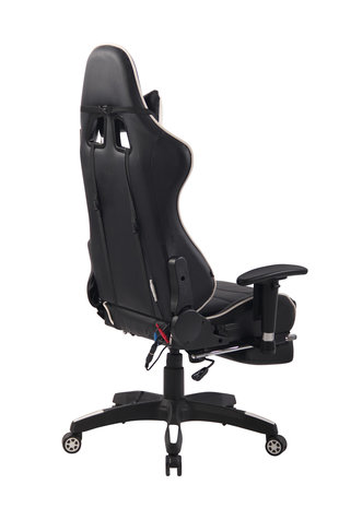 Gaming Stoel Lorenzo XFM Wit met Voetsteun en Massagefunctie