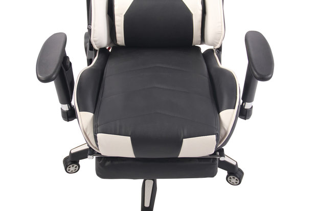 Gaming Stoel Lorenzo XFM Wit met Voetsteun en Massagefunctie