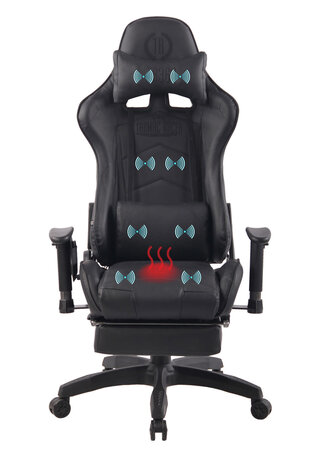 Gaming Stoel Lorenzo XFM Zwart met Voetsteun en Massagefunctie