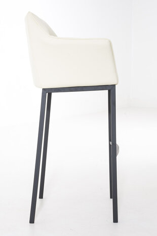 Barkruk Damaso Kunstleer Creme,Zwart