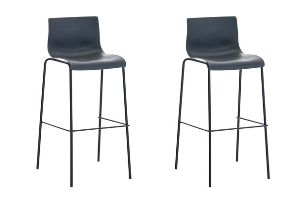 Set van 2 barkrukken Heovor kunststof Grijs,Zwart