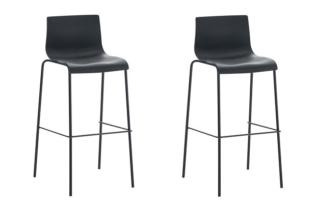 Set van 2 barkrukken Heovor kunststof Zwart,Zwart
