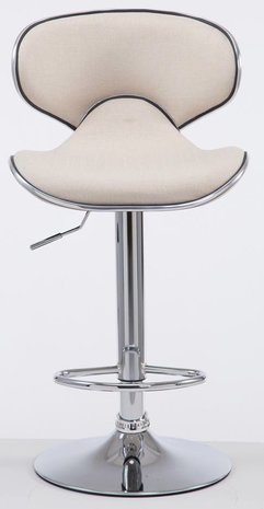 Set van 2 barkrukken Lis Vigis V2-stof Creme,Chroom