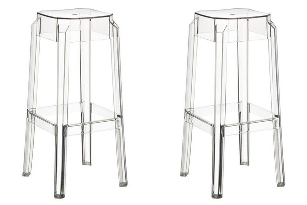 Set van 2 barkrukken Fix transparent, 