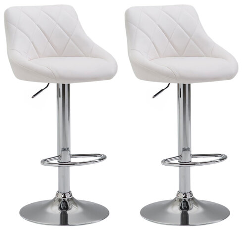 Set van 2 barkrukken Lozia, kunstleer Wit