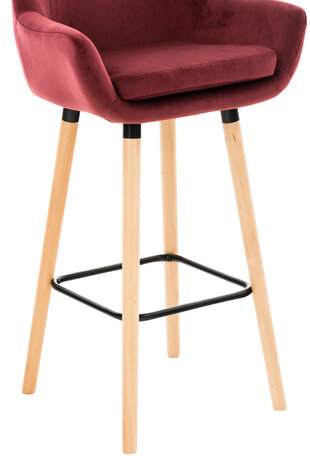 Barkruk Grint Fluweel Rood
