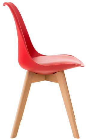 Set van 4 eetkamerstoelen Lenaris Rood,Kunststoff