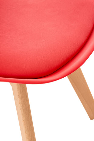 Set van 4 eetkamerstoelen Lenaris Rood,Kunststoff