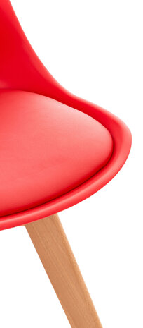 Set van 4 eetkamerstoelen Lenaris Rood,Kunststoff