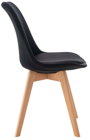 Set van 4 eetkamerstoelen Lenaris Zwart,Stoff