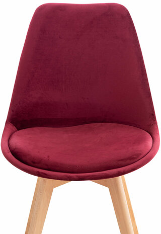 Set van 4 eetkamerstoelen Lenaris bordeauxRood,Samt