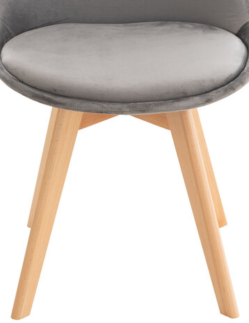 Set van 4 eetkamerstoelen Lenaris Grijs,Samt