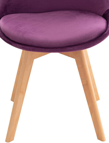 Set van 4 eetkamerstoelen Lenaris Paars,Samt