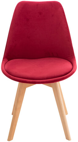 Set van 4 eetkamerstoelen Lenaris Rood,Samt