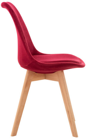 Set van 4 eetkamerstoelen Lenaris Rood,Samt